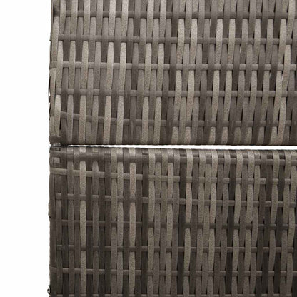 Room Divider Folding Manual Grey 146 x 180 cm Poly Rattan