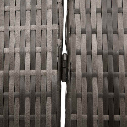 Room Divider Folding Manual Grey 146 x 180 cm Poly Rattan