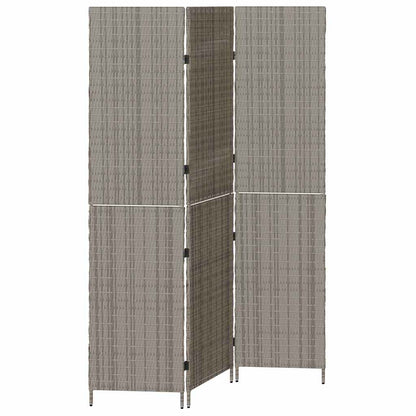 Room Divider Folding Manual Grey 146 x 180 cm Poly Rattan