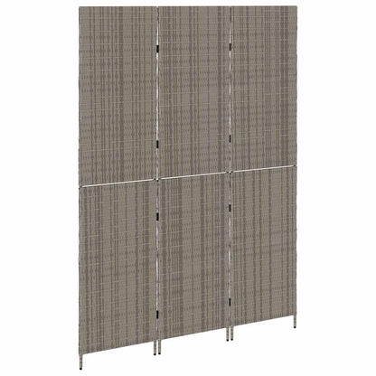 Room Divider Folding Manual Grey 146 x 180 cm Poly Rattan