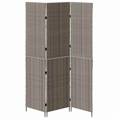 Room Divider Folding Manual Grey 146 x 180 cm Poly Rattan