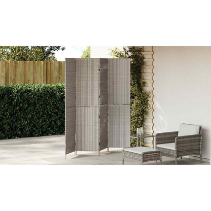 Room Divider Folding Manual Grey 195 x 180 cm Poly Rattan