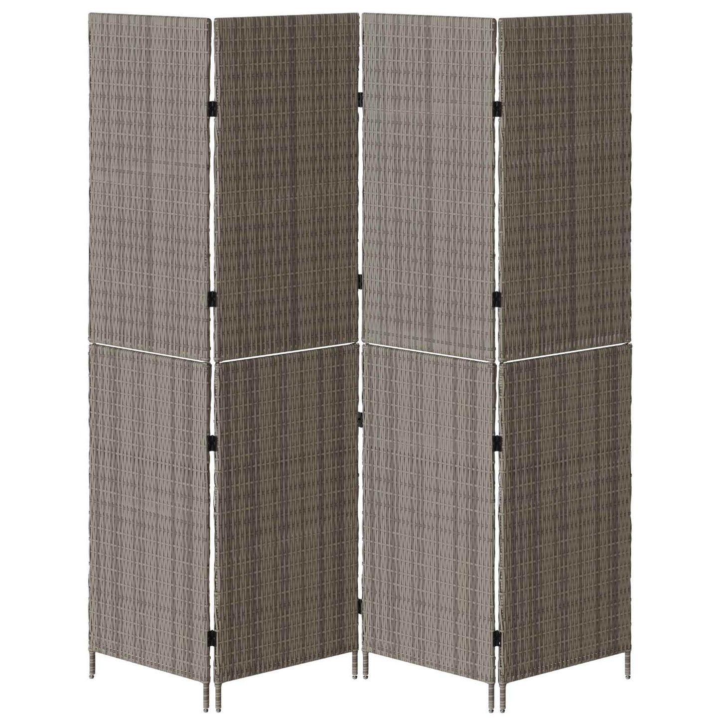 Room Divider Folding Manual Grey 195 x 180 cm Poly Rattan
