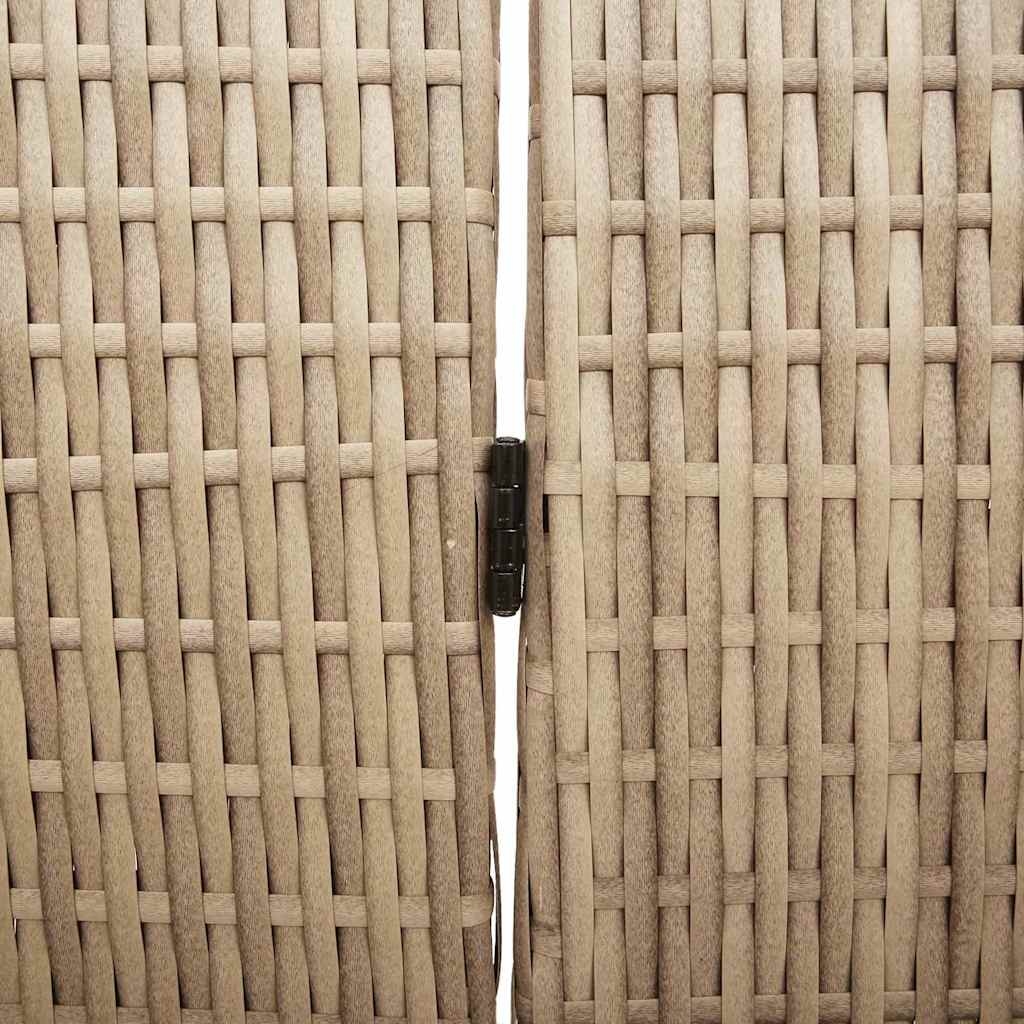 Room Divider Folding Manual Beige 242 x 180 cm Poly Rattan