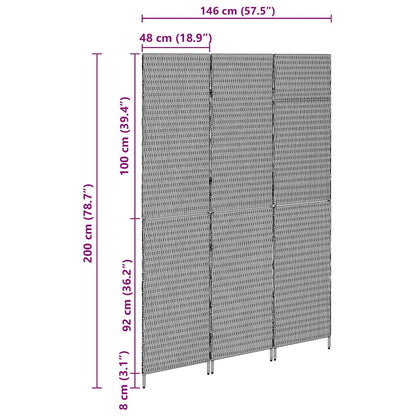 Room Divider Folding Manual Beige 146 x 200 cm Poly Rattan