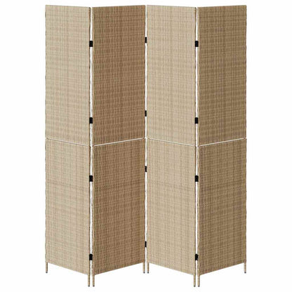 Room Divider Beige 195 x 200 cm Poly Rattan