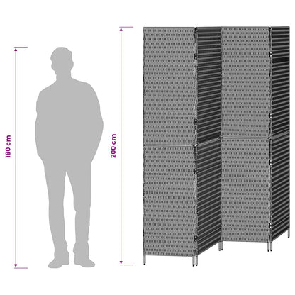 Room Divider Beige 195 x 200 cm Poly Rattan