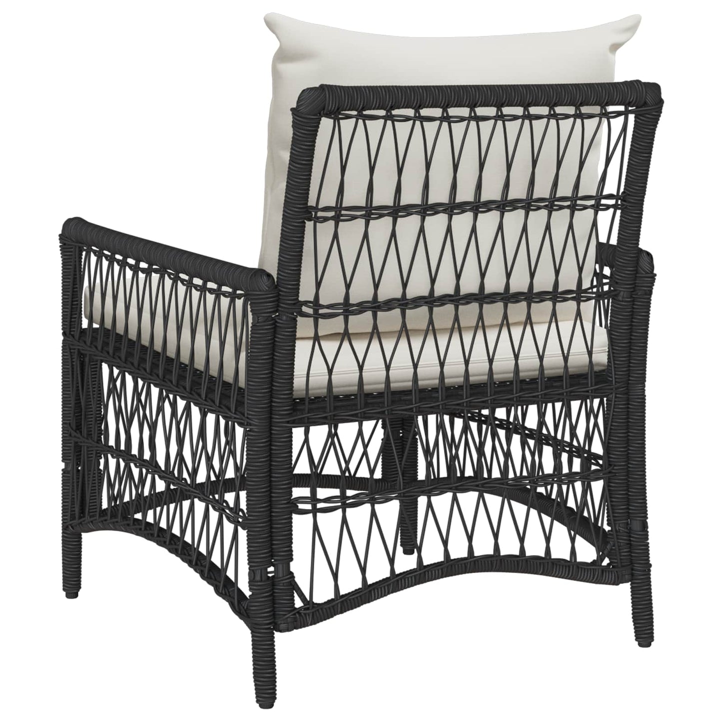 Garden Chair with Cushion Black 73 x 61 x 77 cm Poly Rattan
