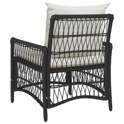 Garden Chair with Cushion Black 73 x 61 x 77 cm Poly Rattan