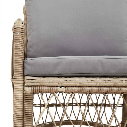 Garden Chair with Cushion Beige 73 x 61 x 77 cm Poly Rattan