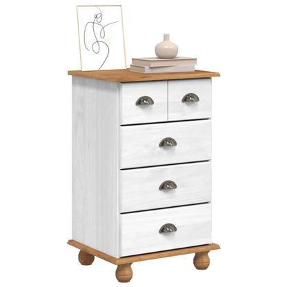 Chest of Drawer ASKIM White 45.8 x 40 x 79 cm Solid Pine Wood
