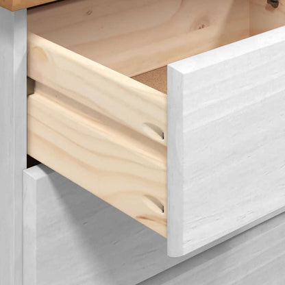 Chest of Drawer ASKIM White 91 x 40 x 95.5 cm Solid Pine Wood