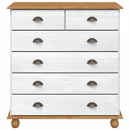 Chest of Drawer ASKIM White 91 x 40 x 95.5 cm Solid Pine Wood