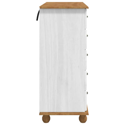 Chest of Drawer ASKIM White 91 x 40 x 95.5 cm Solid Pine Wood