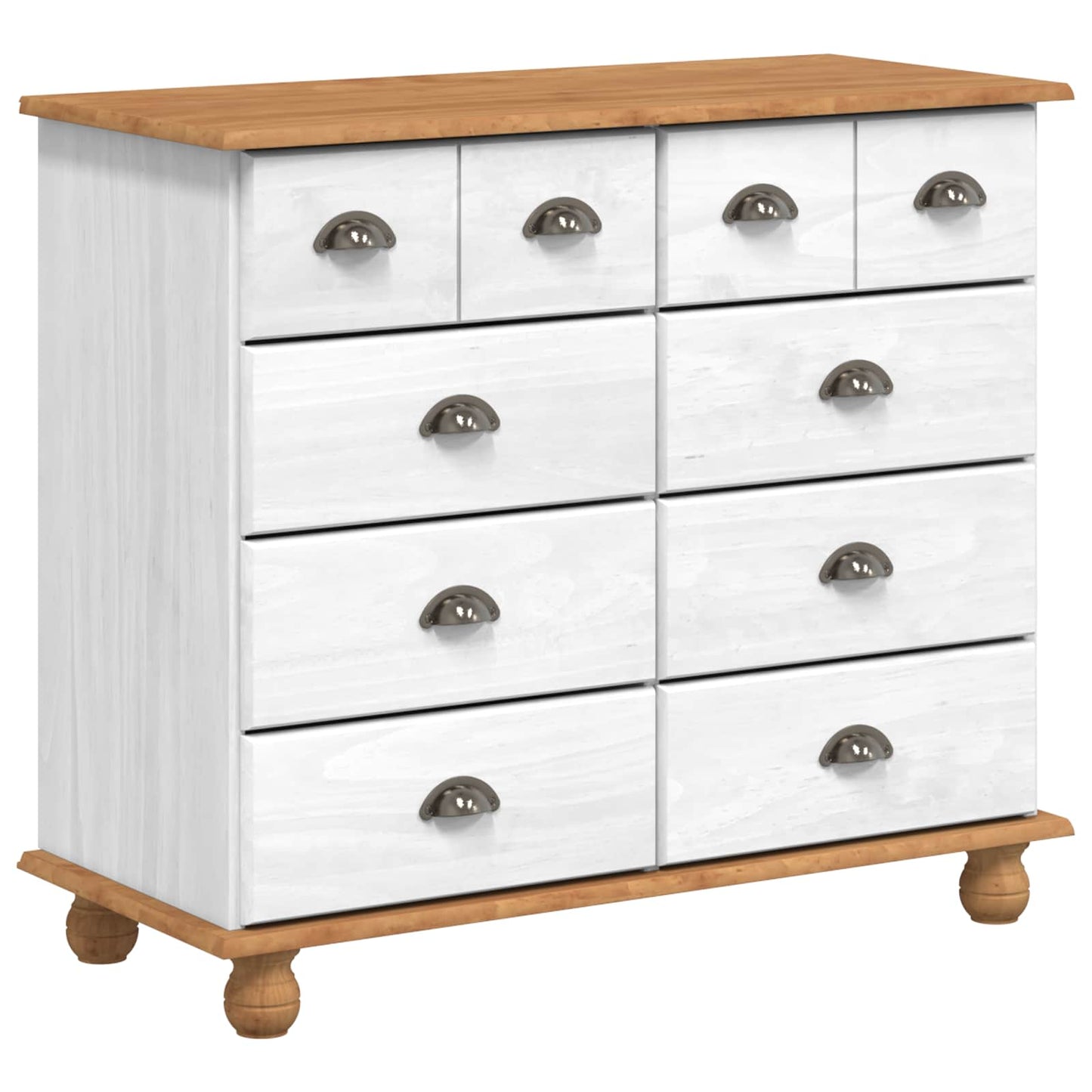 Chest of Drawer ASKIM White 91 x 40 x 79 cm Solid Pine Wood