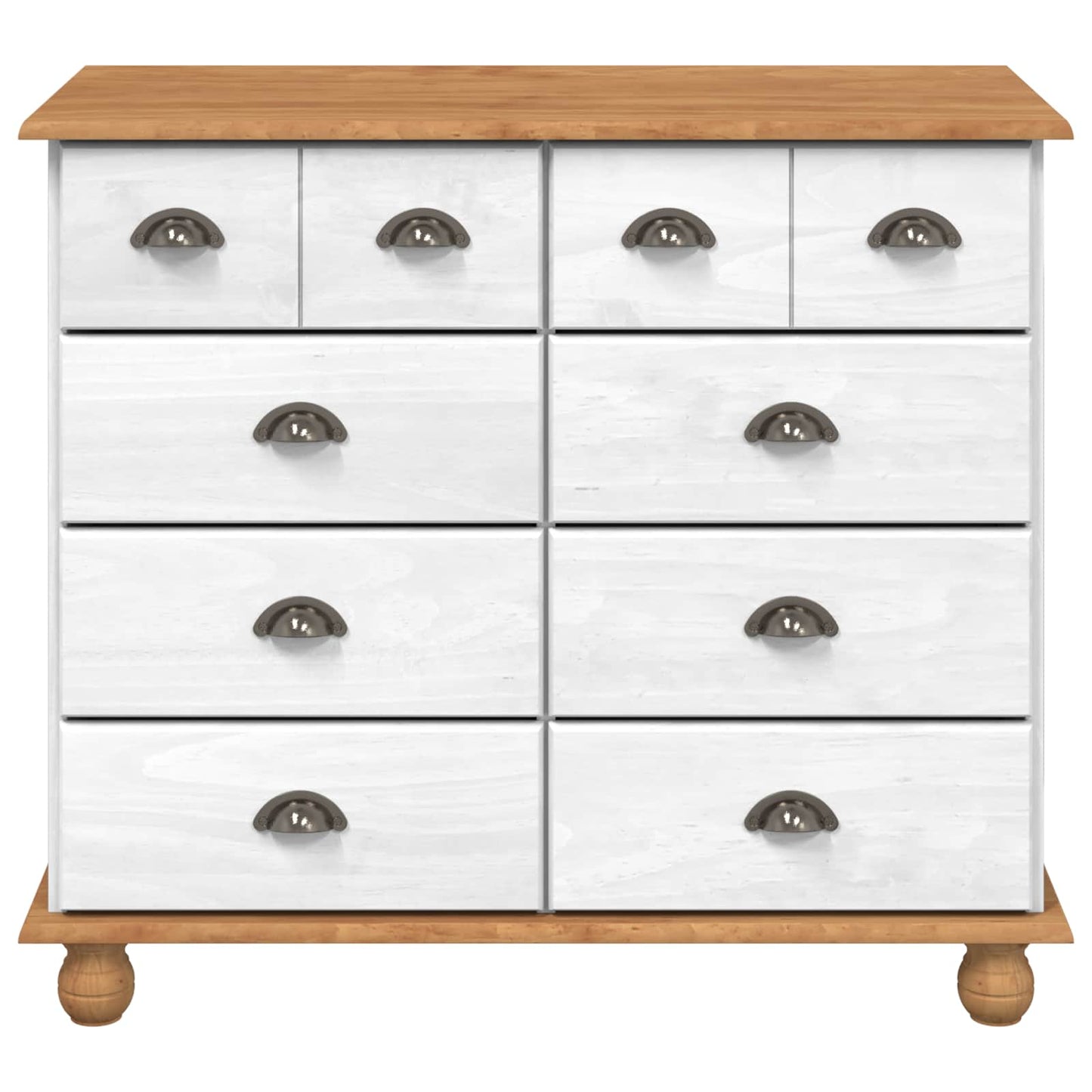 Chest of Drawer ASKIM White 91 x 40 x 79 cm Solid Pine Wood