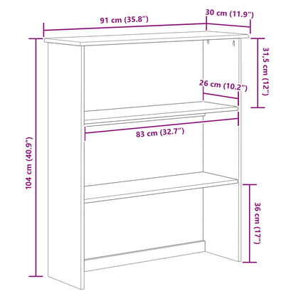 Hutch ASKIM 91 x 30 x 104 cm Solid pine wood