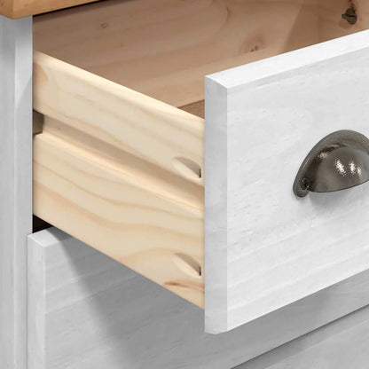 Chest of Drawer ASKIM White 79 x 40 x 133.5 cm Solid Pine Wood