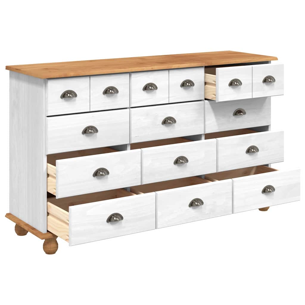Chest of Drawer ASKIM White 79 x 40 x 133.5 cm Solid Pine Wood