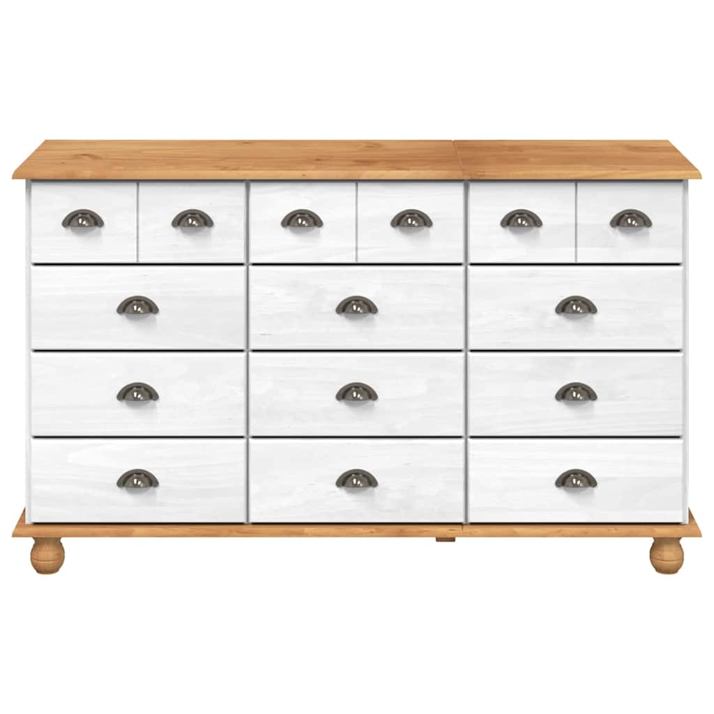 Chest of Drawer ASKIM White 79 x 40 x 133.5 cm Solid Pine Wood
