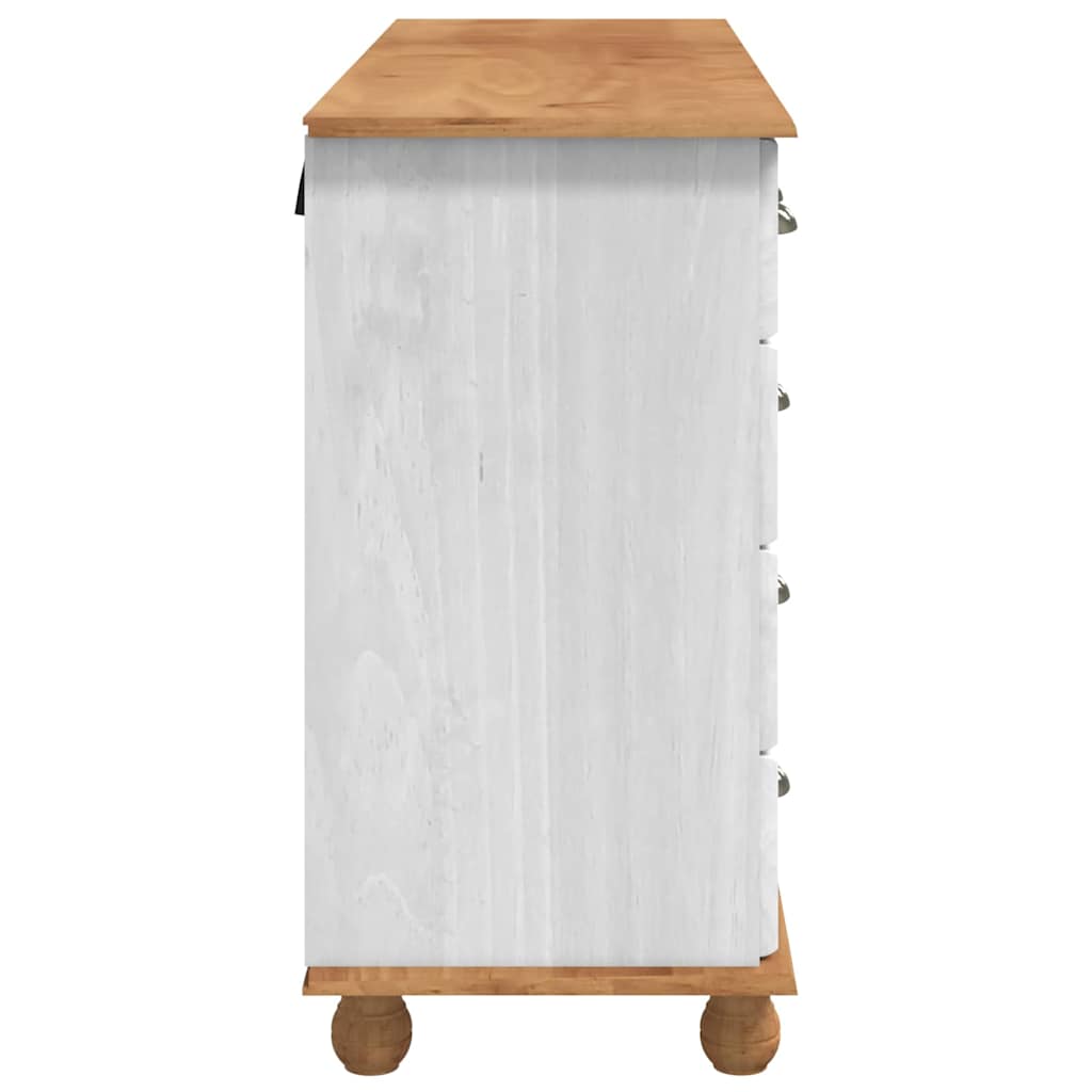 Chest of Drawer ASKIM White 79 x 40 x 133.5 cm Solid Pine Wood