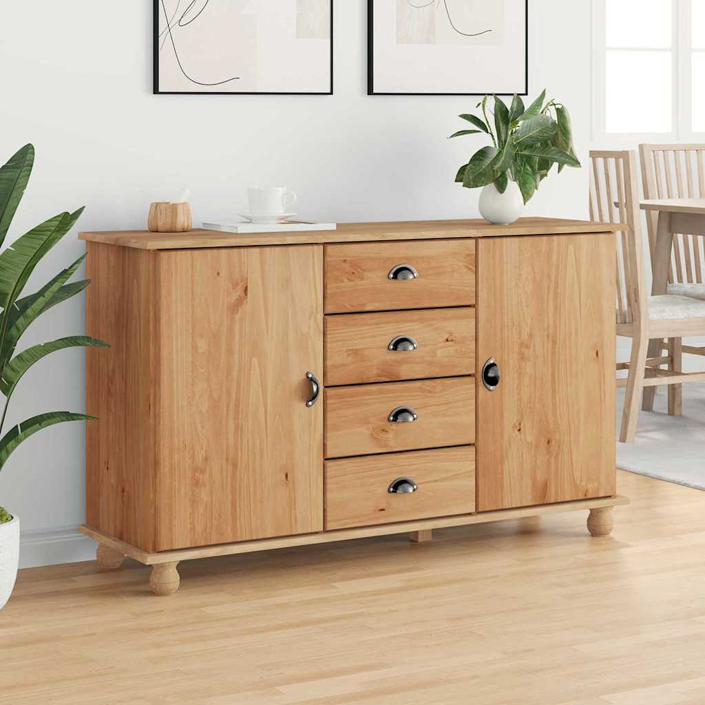 Sideboard with Drawer ASKIM 133.5 x 40 x 79 cm Solid pine wood