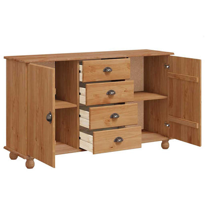 Sideboard with Drawer ASKIM 133.5 x 40 x 79 cm Solid pine wood