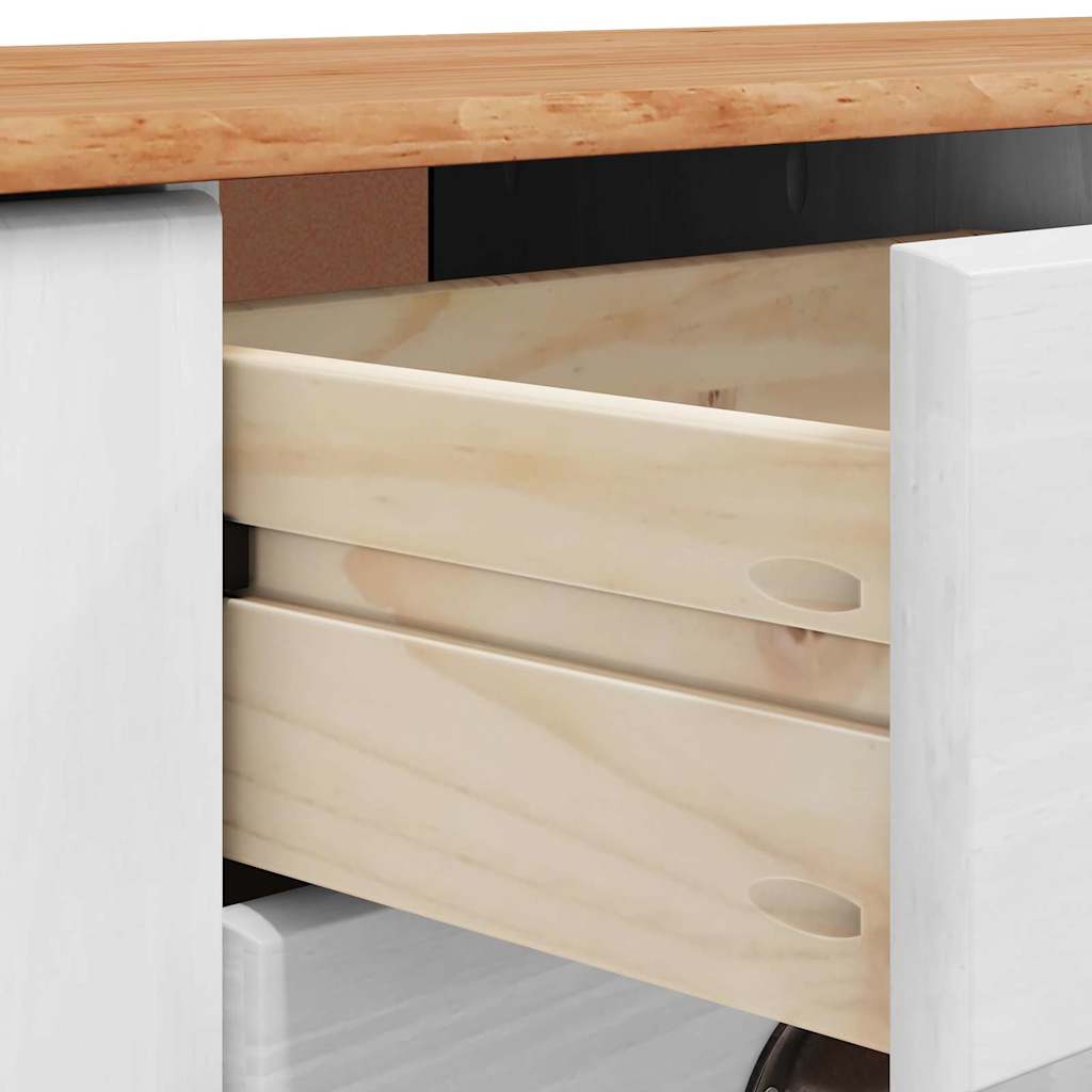 Sideboard with Drawer ASKIM 133.5 x 40 x 79 cm Solid pine wood