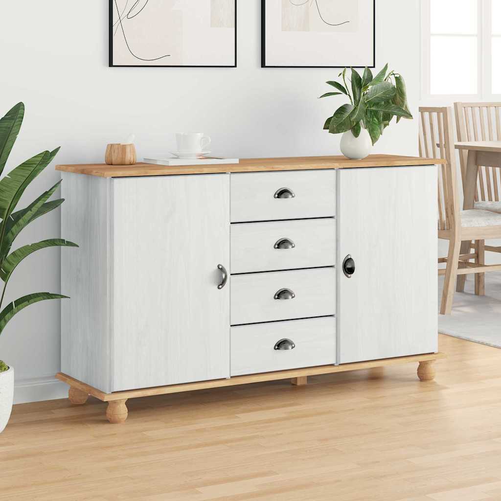 Sideboard with Drawer ASKIM 133.5 x 40 x 79 cm Solid pine wood