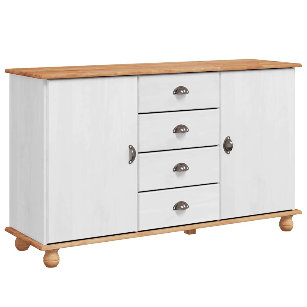 Sideboard with Drawer ASKIM 133.5 x 40 x 79 cm Solid pine wood
