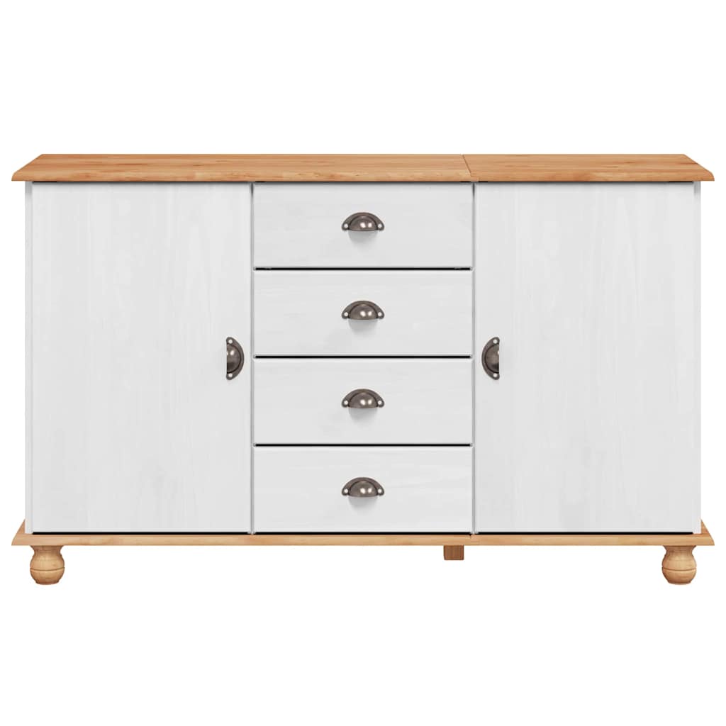 Sideboard with Drawer ASKIM 133.5 x 40 x 79 cm Solid pine wood