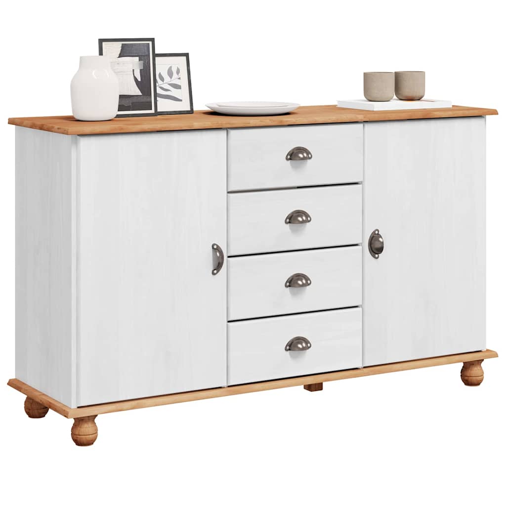 Sideboard with Drawer ASKIM 133.5 x 40 x 79 cm Solid pine wood
