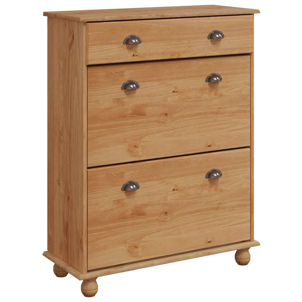 Shoe Cabinet ASKIM Brown 85 x 35 x 108 cm Solid Pine Wood