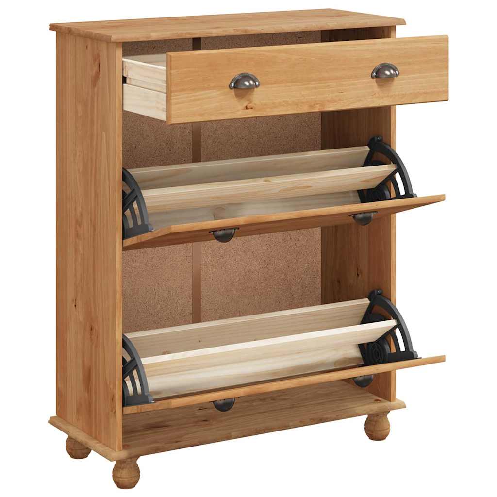 Shoe Cabinet ASKIM Brown 85 x 35 x 108 cm Solid Pine Wood