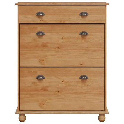 Shoe Cabinet ASKIM Brown 85 x 35 x 108 cm Solid Pine Wood