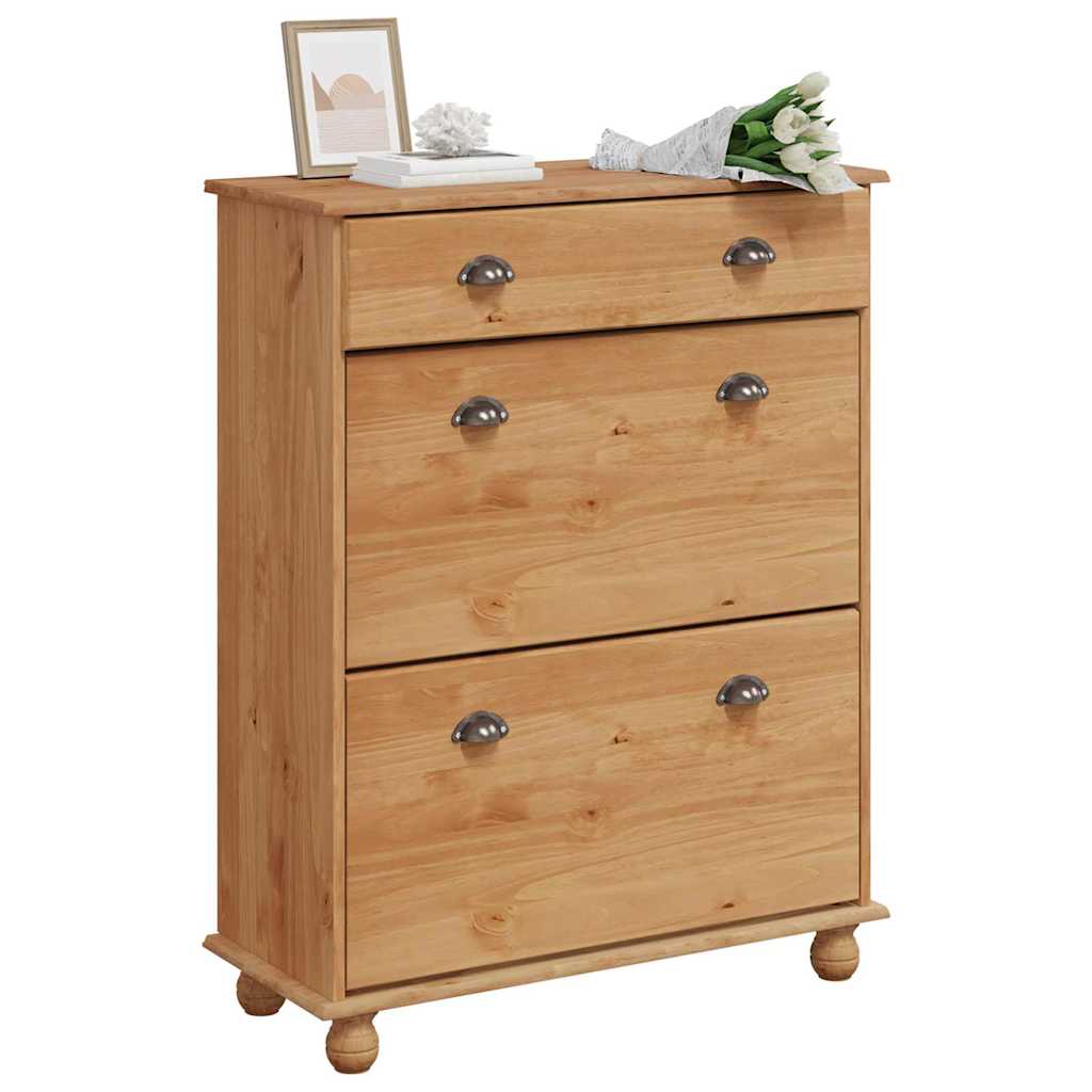 Shoe Cabinet ASKIM Brown 85 x 35 x 108 cm Solid Pine Wood