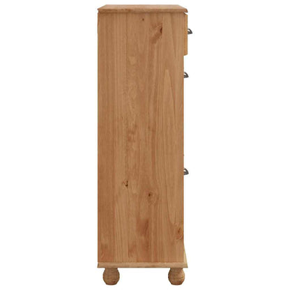 Shoe Cabinet ASKIM Brown 85 x 35 x 108 cm Solid Pine Wood
