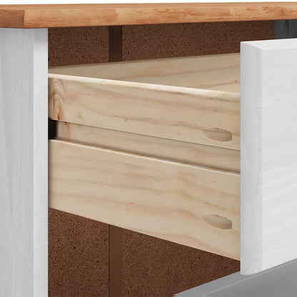 Shoe Cabinet ASKIM White 85 x 35 x 108 cm Solid Pine Wood