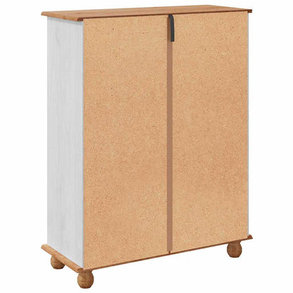 Shoe Cabinet ASKIM White 85 x 35 x 108 cm Solid Pine Wood