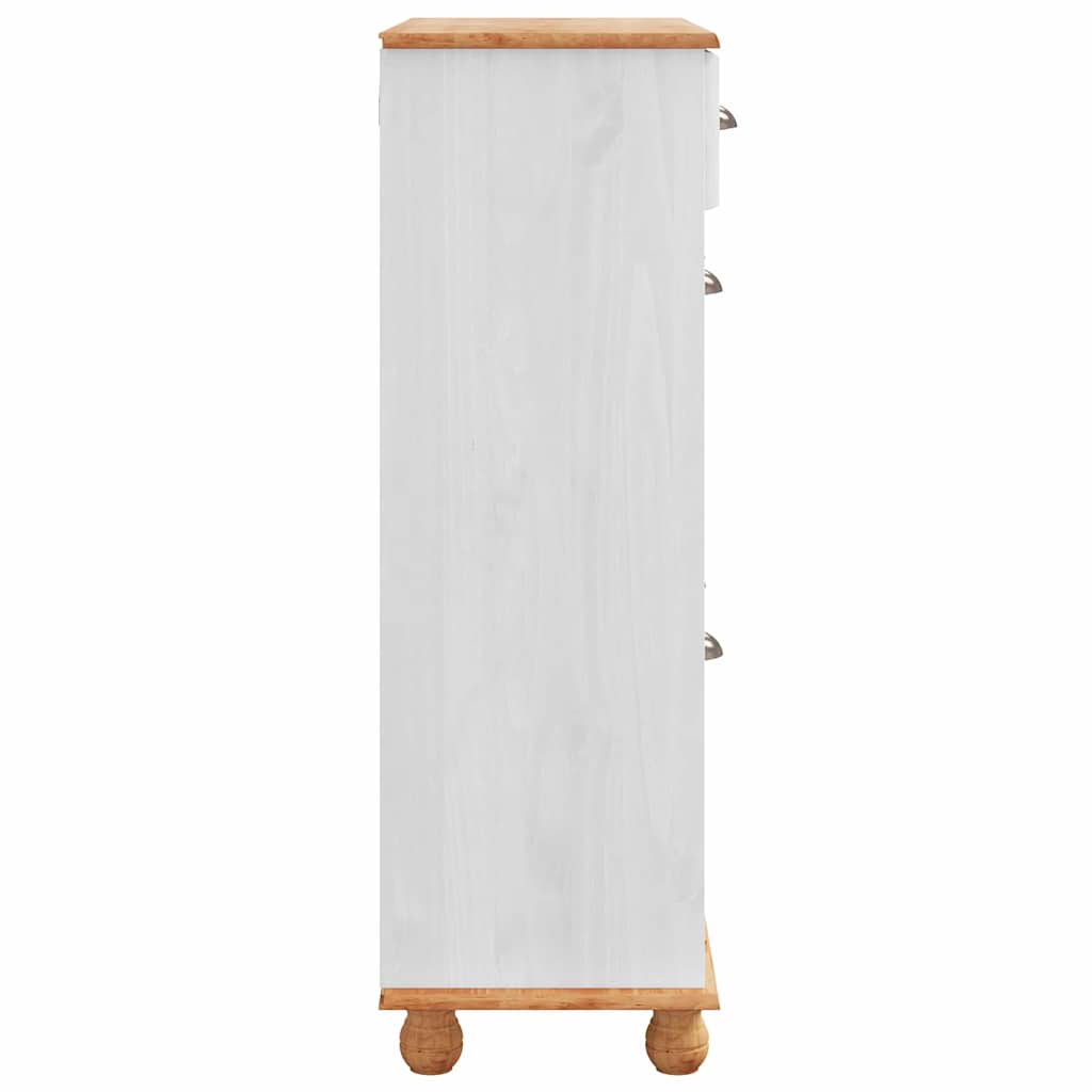 Shoe Cabinet ASKIM White 85 x 35 x 108 cm Solid Pine Wood
