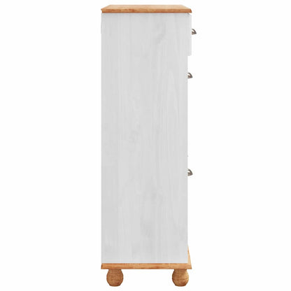 Shoe Cabinet ASKIM White 85 x 35 x 108 cm Solid Pine Wood