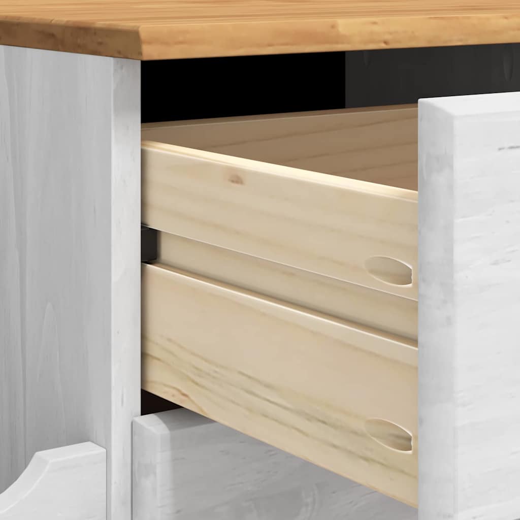 Storage Bench ASKIM White 100 x 39 x 62 cm Solid Pine Wood