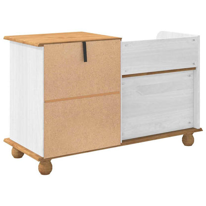 Storage Bench ASKIM White 100 x 39 x 62 cm Solid Pine Wood
