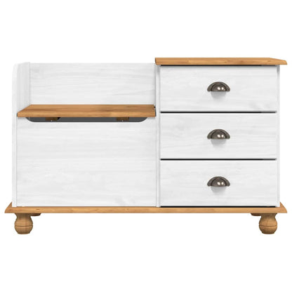 Storage Bench ASKIM White 100 x 39 x 62 cm Solid Pine Wood