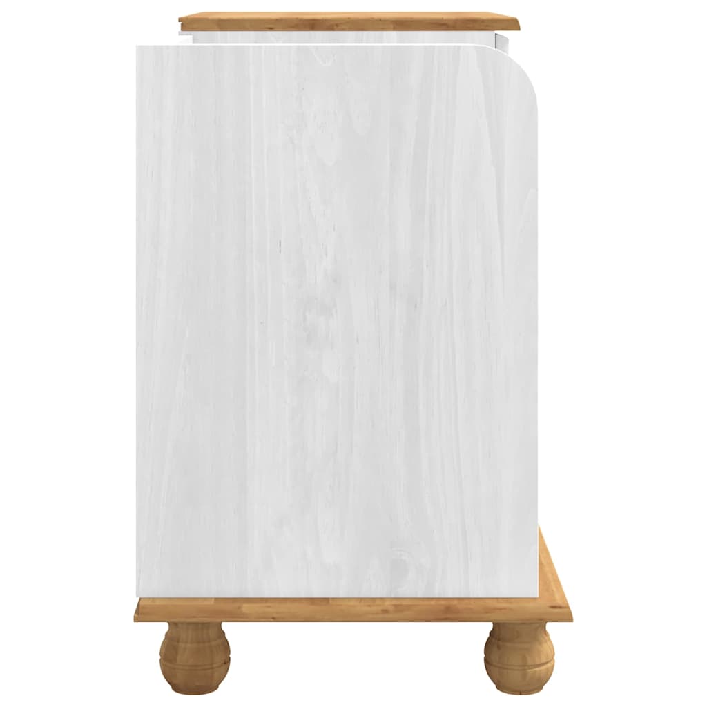 Storage Bench ASKIM White 100 x 39 x 62 cm Solid Pine Wood