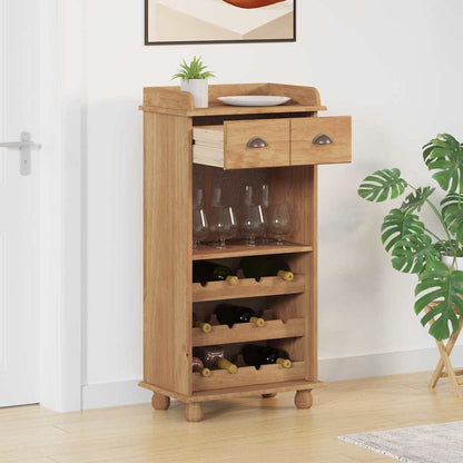 Wine Cabinet ASKIM Honey Wax 57 x 37 x 114 cm Solid Pine Wood