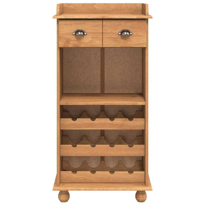 Wine Cabinet ASKIM Honey Wax 57 x 37 x 114 cm Solid Pine Wood