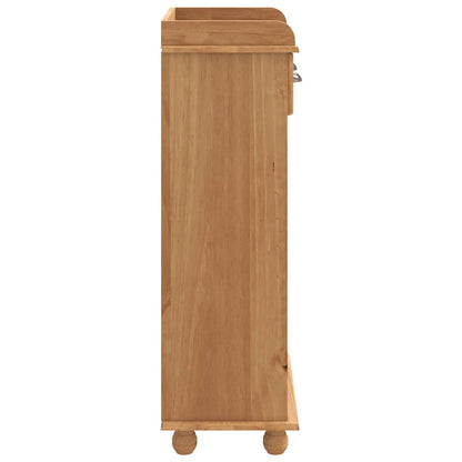 Wine Cabinet ASKIM Honey Wax 57 x 37 x 114 cm Solid Pine Wood