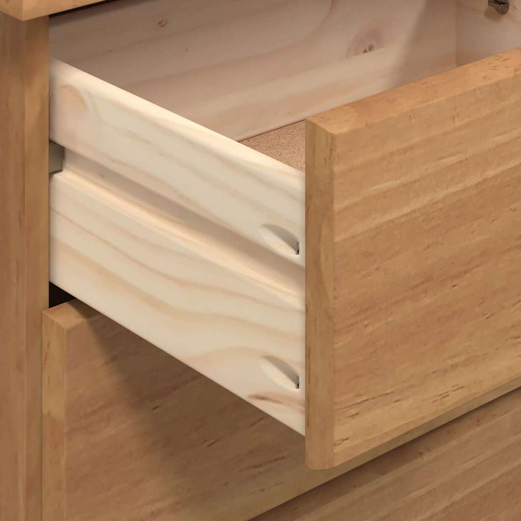 Writing Desk ASKIM Brown 95 x 40 x 75 cm Solid Pine Wood