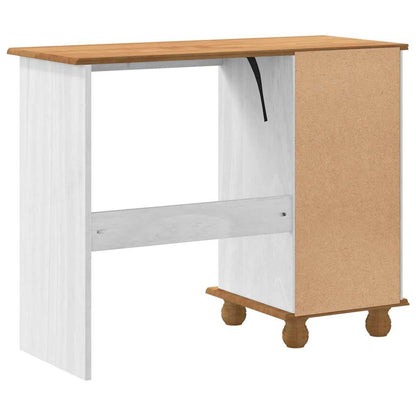 Writing Desk ASKIM White 95 x 40 x 75 cm Solid Pine Wood